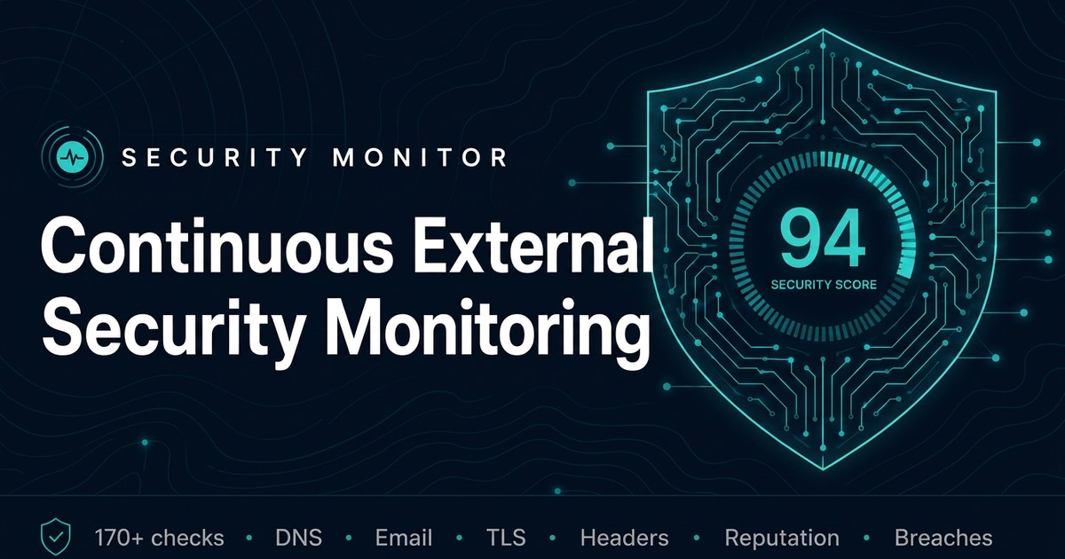 Monitor Back Security Security Monitor — Continuous External Security Monitoring